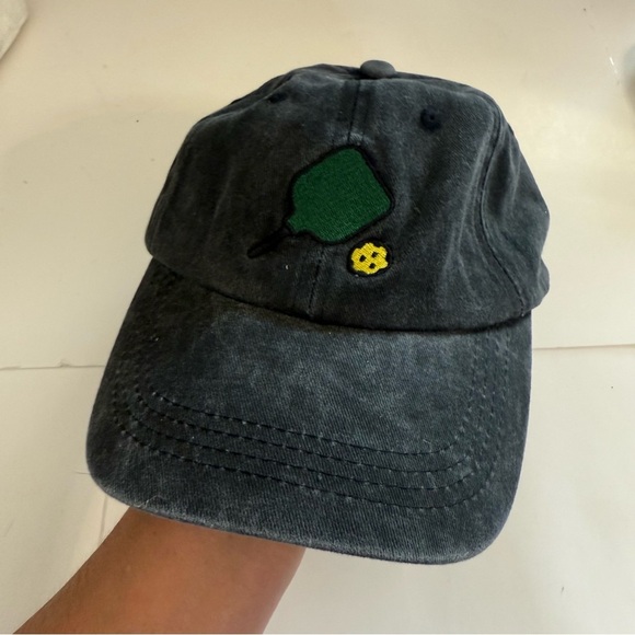 Pickleball Embroidered Gray Cotton Casual Baseball Hat Cap - Picture 1 of 5